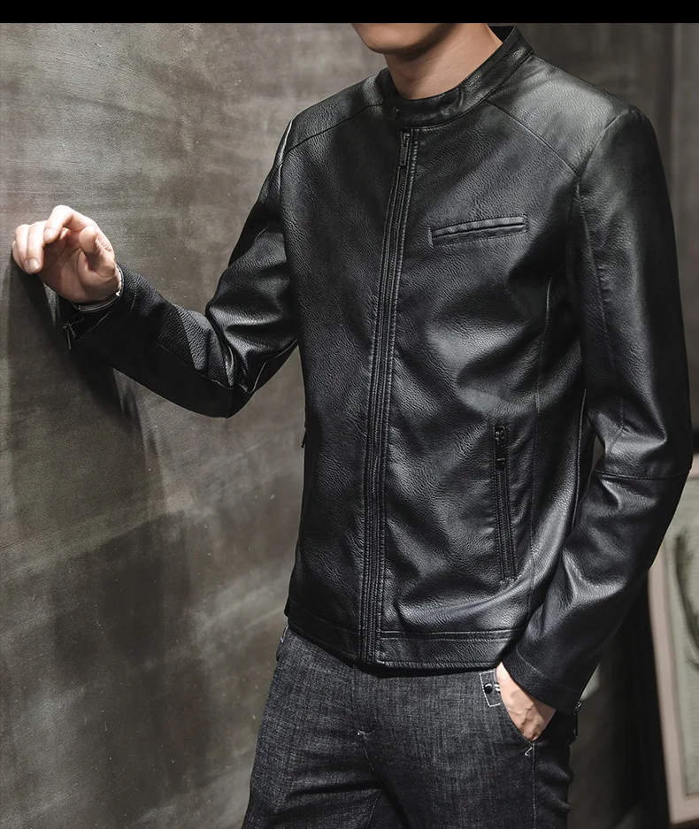 New Style MEN'S Leather Coat Brushed And Thick Leather Coat Jacket-Style Popular Leather Coat MEN'S Jacket