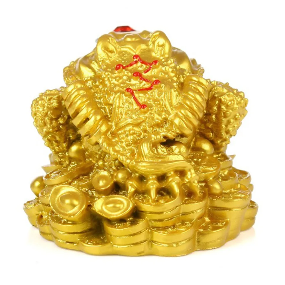 Китайская фэн-шуй жаба удача богатство китайская Золотая лягушка Статуэтка для домашнего офиса украшение лучшее пожелание рождественские подарки