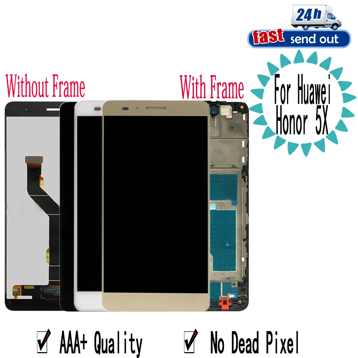 

5.5" LCD For Huawei Honor 5X LCD Display 2GB Version KIW-AL10 L21 L22 Touch Screen Digitizer Assembly Replacement With Frame