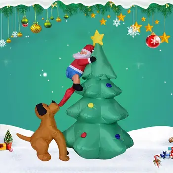 

Christmas Inflatable LED Light Santa Dog Tree Model Party Decoration Ornament Bit Night Festival Party Home Decoration