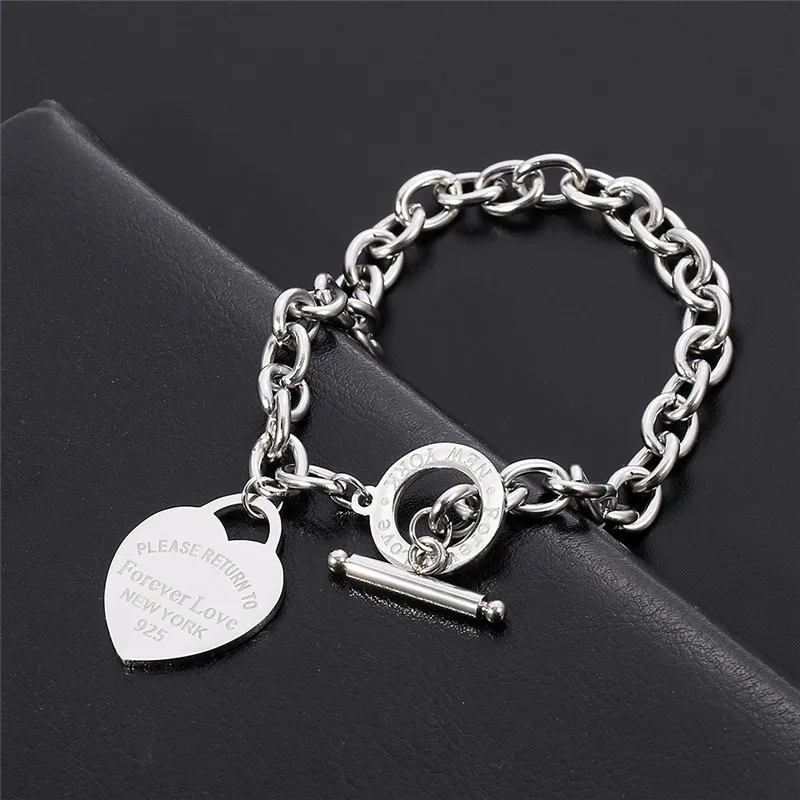 Fashion Bracelet Stainless Steel Bracelet Fashion Jewelry Stainless Steel Love Heart Bracelets For Women Party Gift