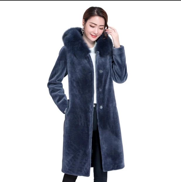 Зимние пальто с капюшоном Женское пальто с длинным рукавом из шерсти Feminino Casaco женский кардиган из кашемира WS70