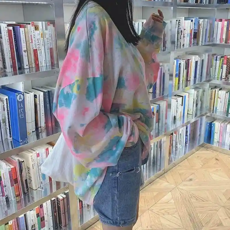 NiceMix Модные женские футболки из дикого хлопка, повседневные женские футболки, Осенние новые с длинным рукавом, женская одежда в Корейском стиле