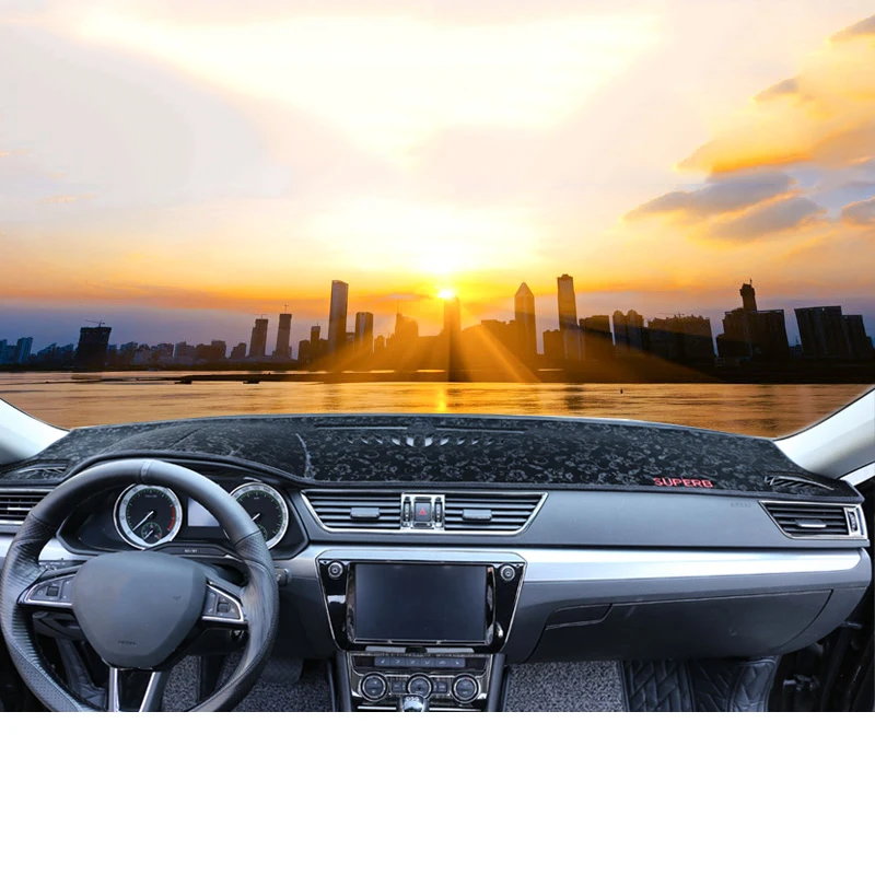Lsrtw2017 полиэстер приборной панели автомобиля козырек от солнца коврик для Skoda OCTAVIA III супер интерьерные аксессуары для формовки