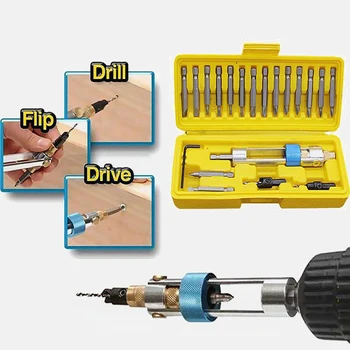 

20Pcs Half Time Drill Multi Screwdriver Sets High Speed Steel 16 Different Kinds Head Countersink Bits Allen Wrench