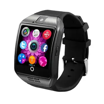 

Smart watch men women Q18 OGS Capacitive Touch Screen Stainless Steel Wire Smart Watch Black sport digital watch