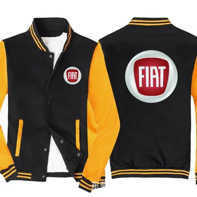 

2020 NEW Fashion Men Baseball Jacket for Fiat Logo Sportswear Casual Sweatshirt Hip Hop Harajuku Unisex Uniform 3 Colors