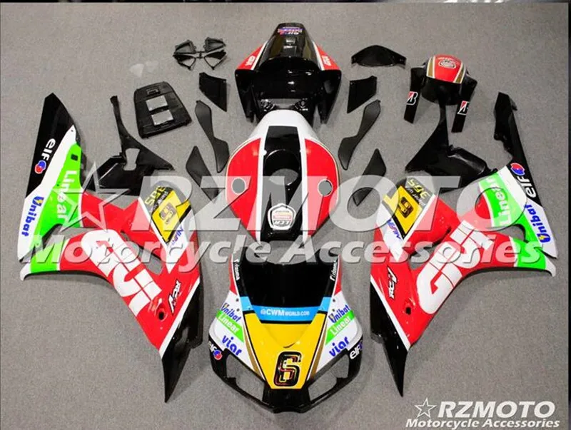 Мотоциклетный обтекатель abs комплект для Honda CBR1000RR 2006 2007 корпусные детали формы белый красный черный зеленый Магазин № 0067