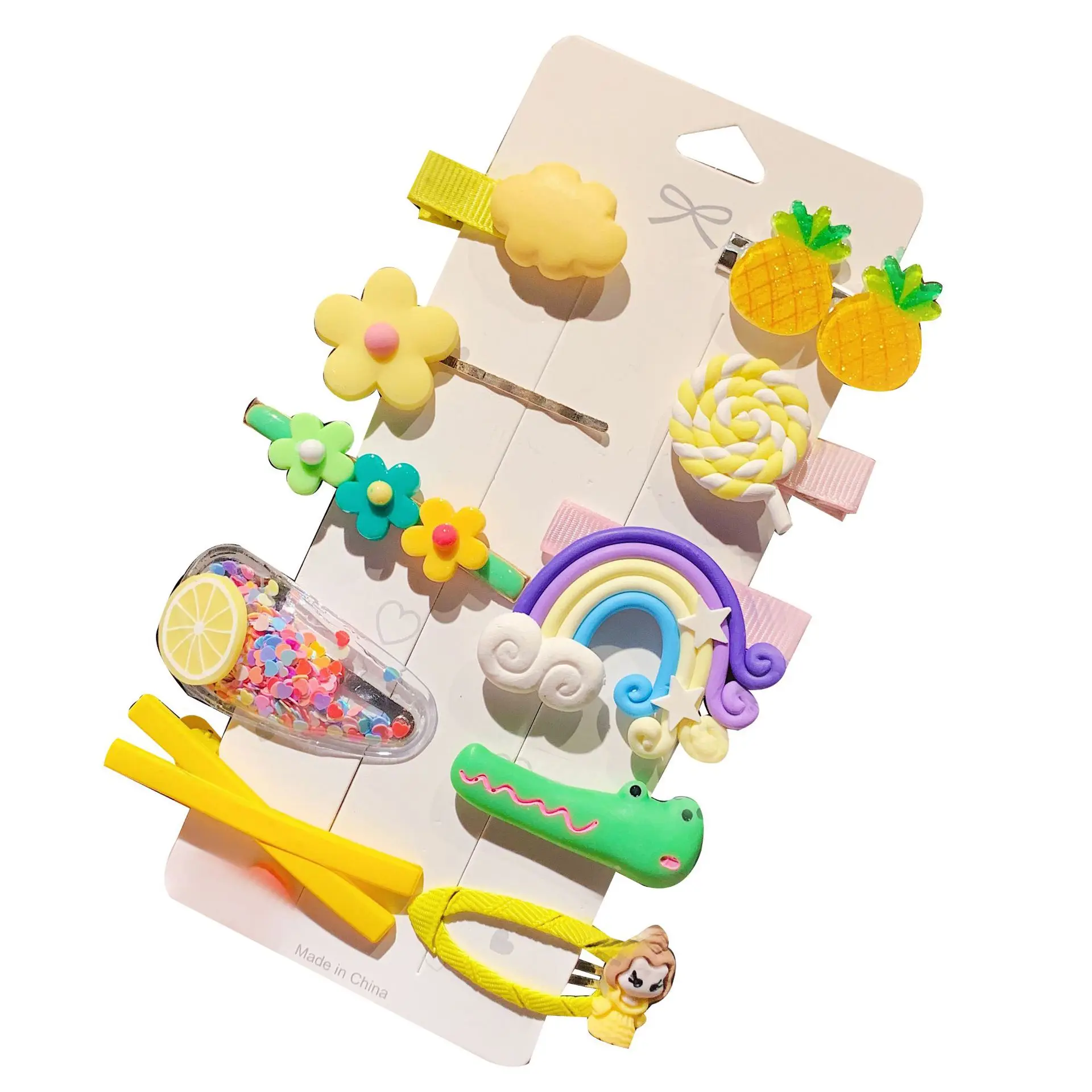Милый мультяшный детский набор цветок фрукты облака Радуга Леденец Женская