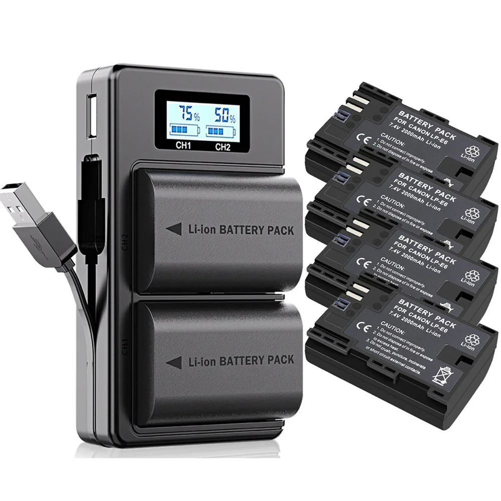 Wasabi Power Batería LP-E6, LP-E6N (paquete de 2) para Wasabi Power Batería LP-E6, LP-E6N (paquete de 2) para