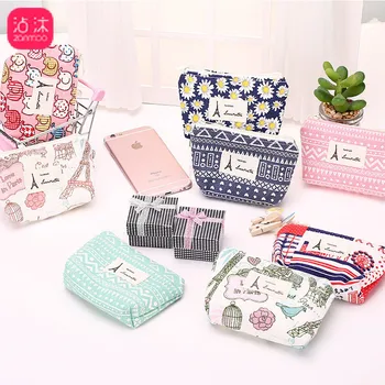 

0376 Fabric Cotton Linen Hipster Purse Retro Pastoral Style Women's Coin Bag Earphone Bag Clutch Bag