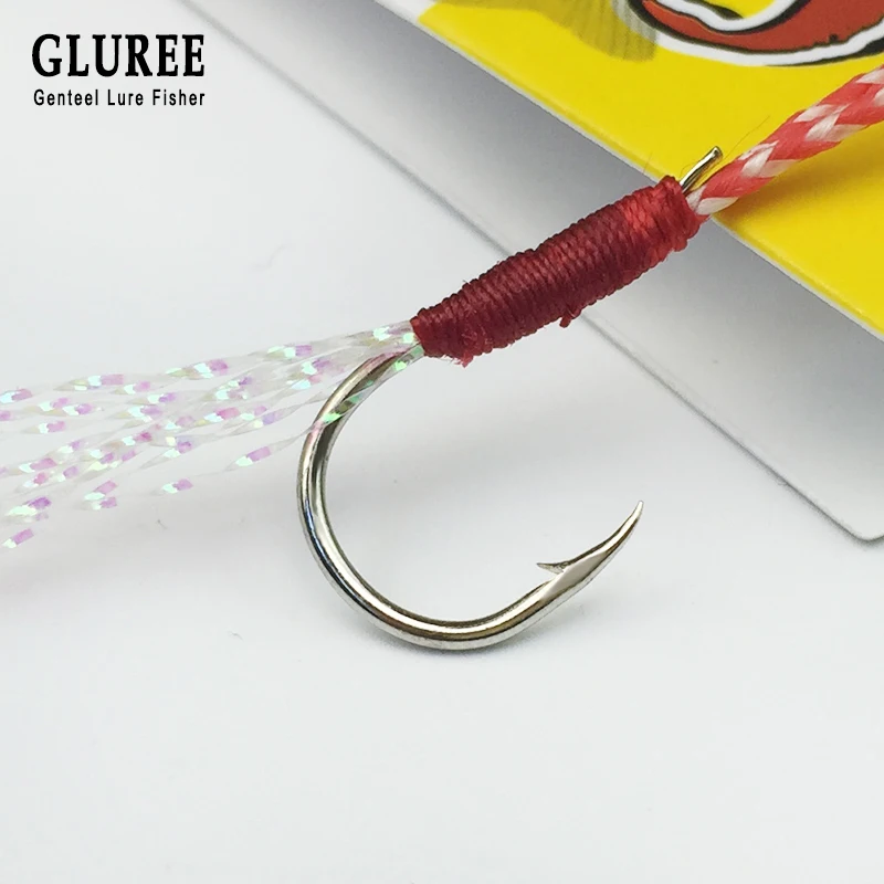 GLUREE 5 шт./лот белые никелевые свинцовый крючок для рыбалки рыболовные крючки из высокоуглеродистой стали с одним крюком лодка рыболовные снасти аксессуары
