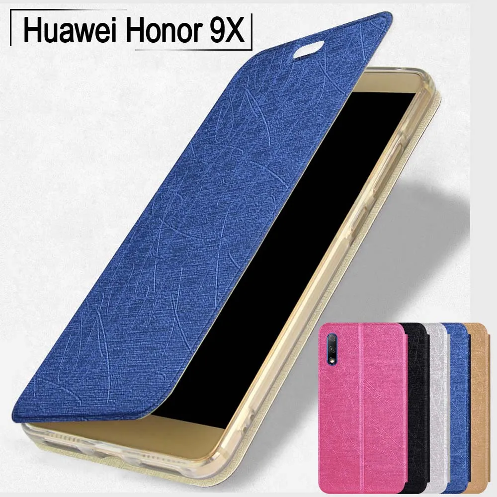 For Huawei Honor 9X Pro case Slim stand PU leather case soft silicone cover for Huawei Honor 9X case Honor 7X 8X Max flip cover