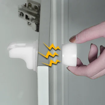 

Easy Install Magnetic Cabinet Lock Cupboard Self Adhesive Anti-pinch Child Safety With Key For Closet Drawer Home Bedroom ABS