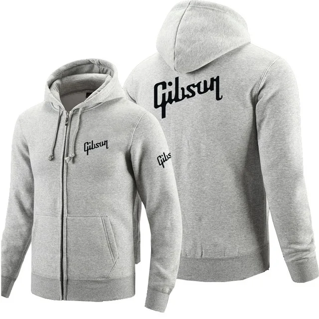 Zipper Hoodies Guitar logo Printed Hoodie Fleece Long Sleeve Man's zipper Jacket Sweatshirt h