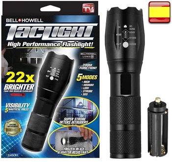 

Linterna de alta potencia con zoom waterproof táctica policia TACTIGHT