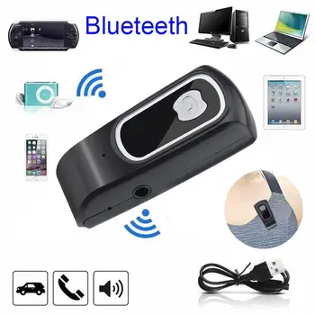 

Mini Wireless Blueteeth Car Kit Hands free 3.5mm Stereo Jack AUX Audio Receiver Adapter For Car Home Speaker/headphones #727