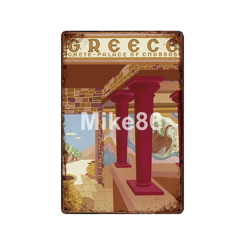 [Mike86] Италия греческая Германия Оловянная вывеска винтажный рисунок на железной поверхности в стиле ретро Заказная Праздничная наклейка для путешествий 20*30 см LT-1947 - Цвет: GLC-14704