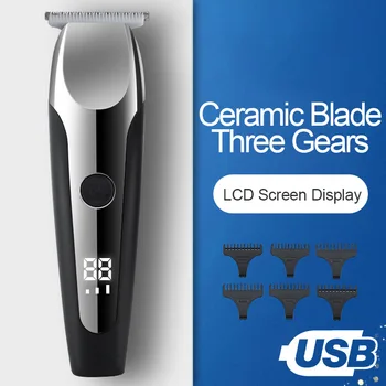 

Professional LED display hair trimmer electric hair clipper haircut machine 3 gears adjustable power cutter