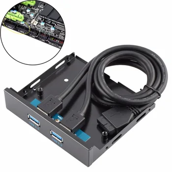 

1pc Floppy Disk USB 3.0 20 Pin 2 Ports Front Panel Bay Hub Bracket Cable Plug and play Floppy Disk USB 3.0 Connector