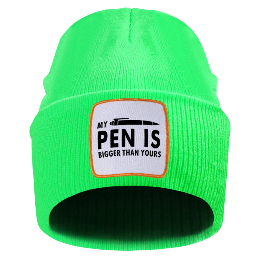 

My Pen Is Bigger Than Yours Street Knitted Hat For Mens keep Warm Breathable Ladies Beanies Hat Hip-hop 2020 Elastic Gorras Caps
