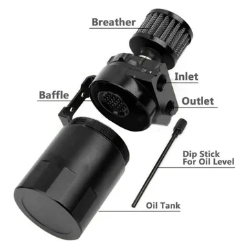 

Cylinder Oil Catch Reservoir Aluminum Engine Universal Hoses Accessories