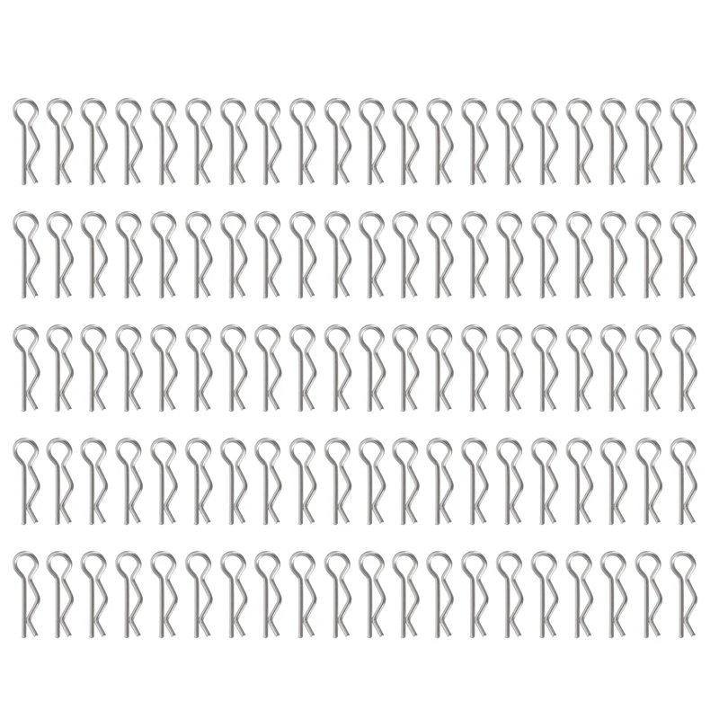 100pcs/set 18*1mm Metal Body Shell Clips Buckles For 1/16 RC Remote Control Car Parts Accessories