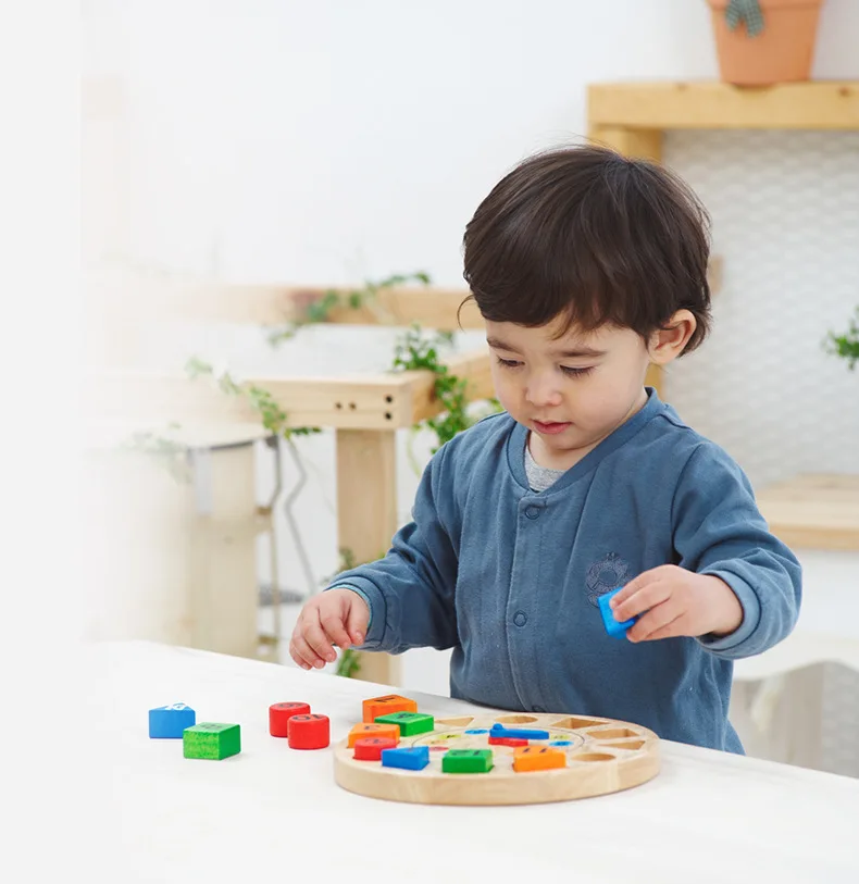 Todokids todokids деревянные детские строительные блоки с цифрами Часы 3 года ребенок Bao Yi развивающие игрушки От 1 до 3 лет O