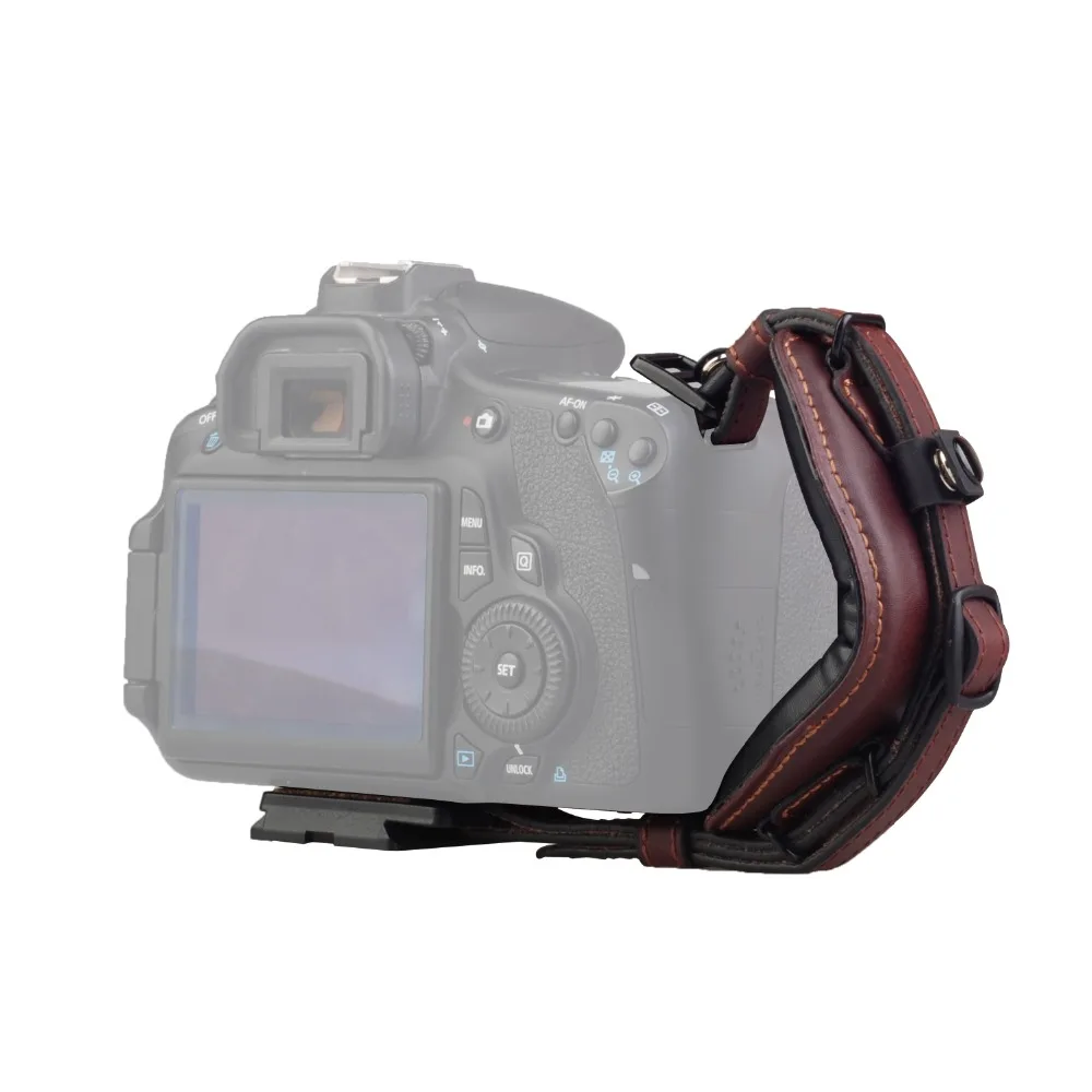 Lynca камера из воловьей кожи ручной ремешок с быстроразъемной пластиной, высококачественный воловья кожа коричневый ремешок для DSLR SLR цифровой камеры