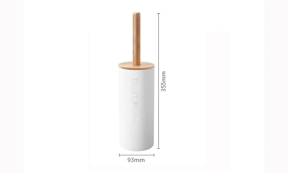 Bamboo Floor-standing Toilet Brush Set with Base Bathroom Toilet Cleaning Brush Holder WC Accessories