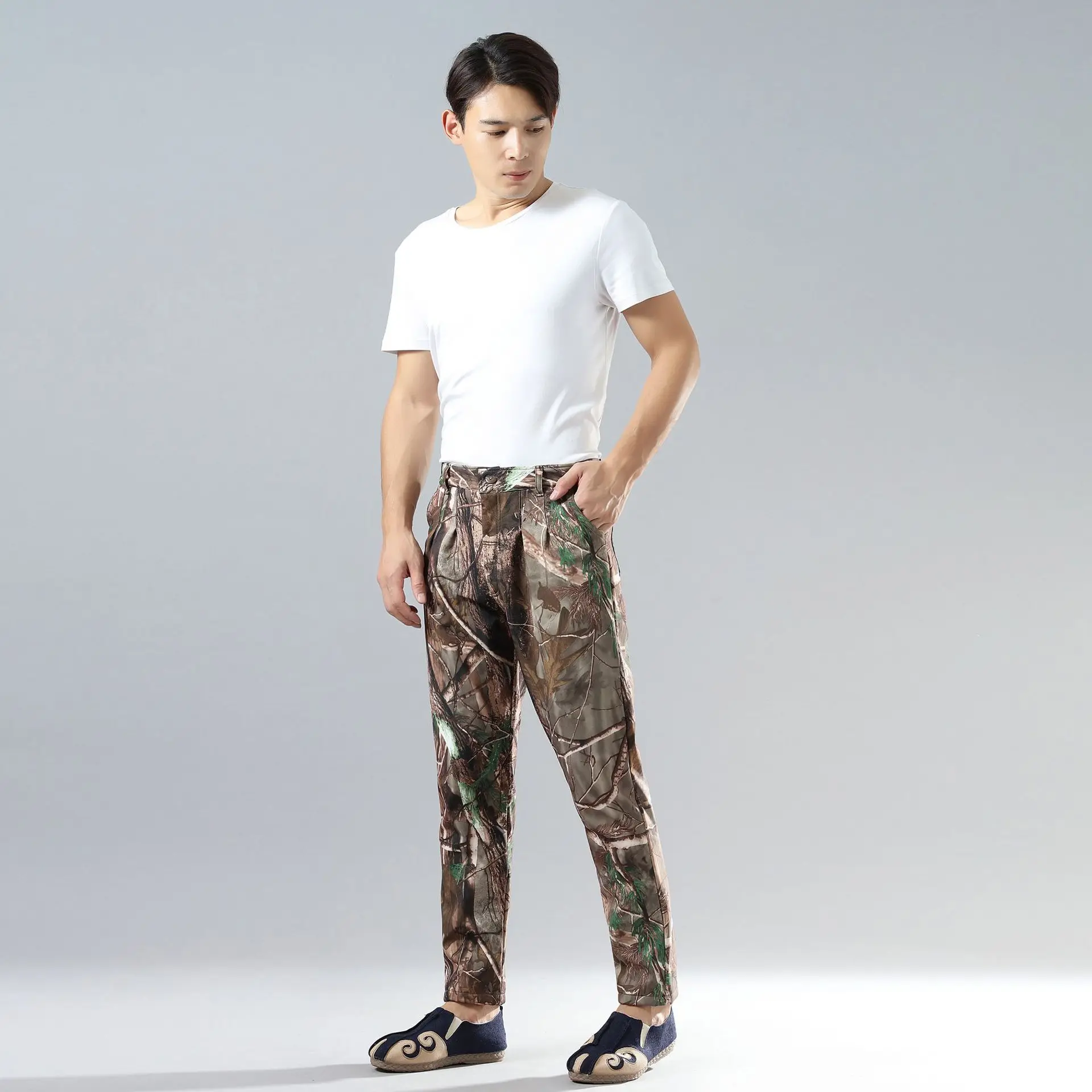 Ma fan bu yi 18 Autumn And Winter New Products Chinese-style Ethnic-Style Men's Casual Camouflage Pants Straight-leg Pants plus