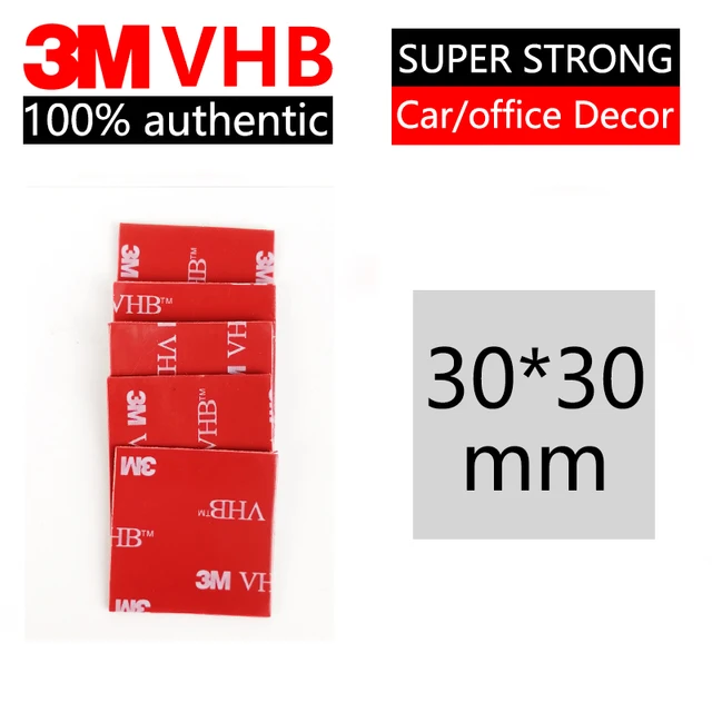 3M Super Strong VHB Double Sided Tape Waterproof No Trace Round Self Adhesive Acrylic Pad Two Sides Sticky For Home/Car Square 30X30mm