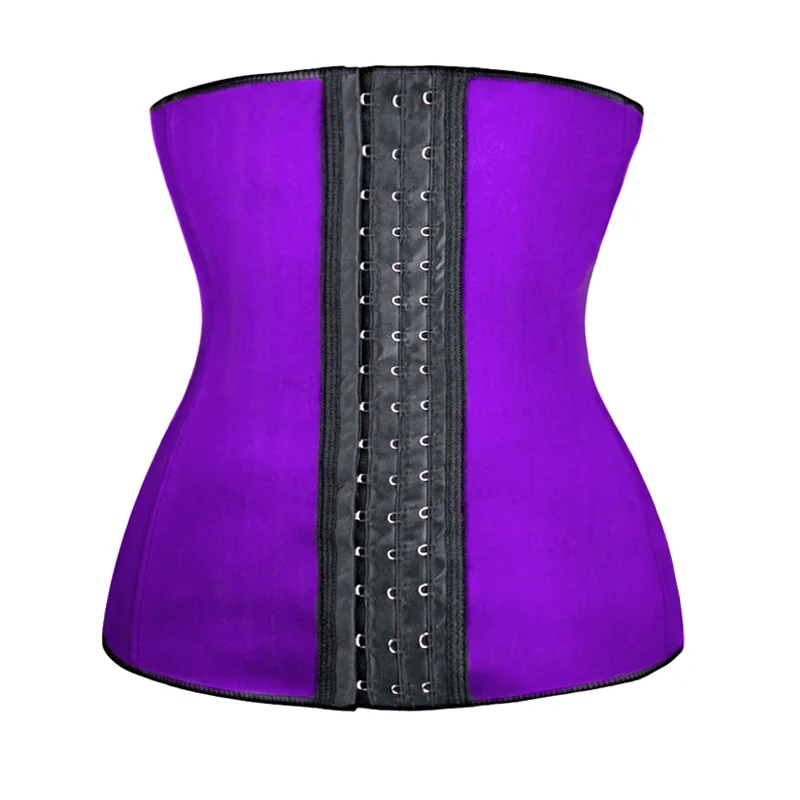 Purple S-6XL латексный корсет для талии со стальными косточками, корсет для талии, нижнее белье для похудения, Корректирующее белье, моделирующий ремень, контроль живота - Цвет: Purple