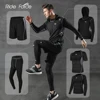 5 Pcs/Set Men's Tracksuit Gym Fitness Compression Sports Suit Clothes Running Jogging Sport Wear Exercise Workout Tights 1