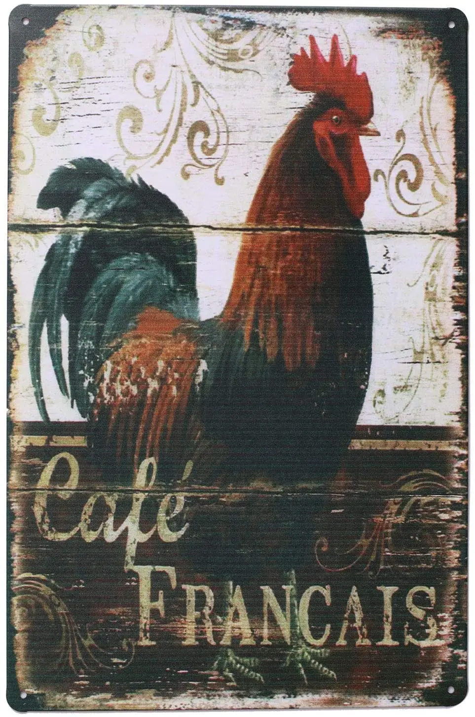 Happy Chickens Rooster Retro Metal Tin Sign Plaque Poster Wall Decor Art Shabby Chic Gift | Дом и сад