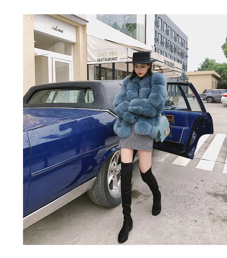 2019JKP новое зимнее пальто с лисьим мехом Женская длинная меховая шуба