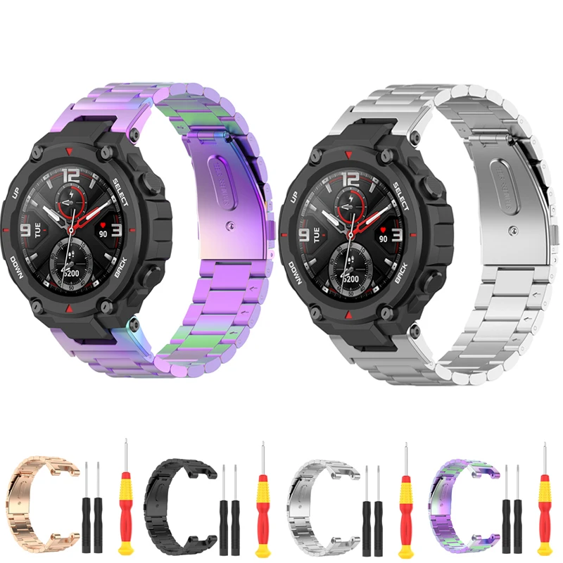 

Metal Stainless Steel Strap For Xiaomi Amazfit T Rex Watch Band Replacement Bracelet Wrist For Huami Amazfit T-Rex Pro Correa