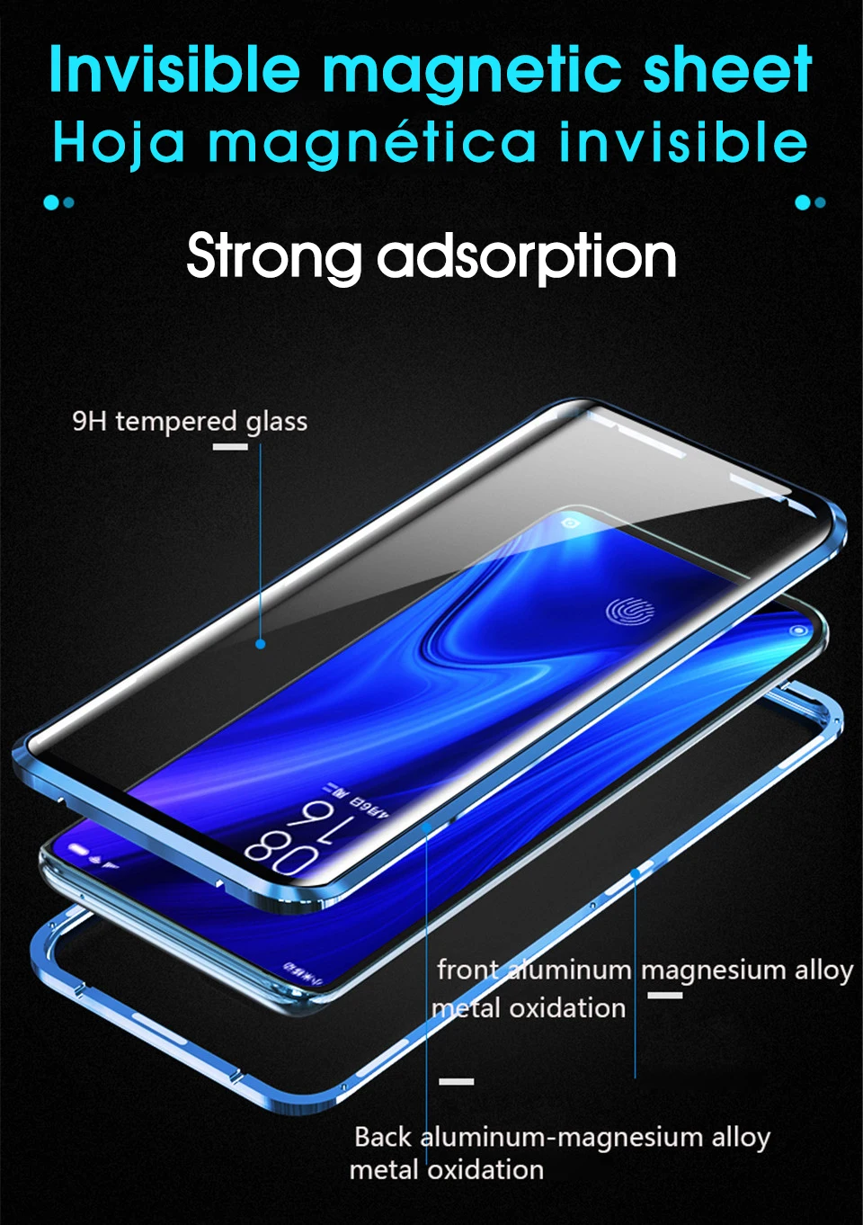 Для Xiaomi Pocophone F1 чехол 360 двухстороннее металлическое магнитное закаленное стекло полное покрытие чехол для Poco F 1 F1 защитный чехол