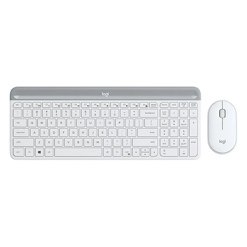 Беспроводная клавиатура lotech MK470 с нано-приемником, простой модный бесшумный офисный комплект оптической мыши 2,4 ГГц 1000 dpi - Цвет: Белый