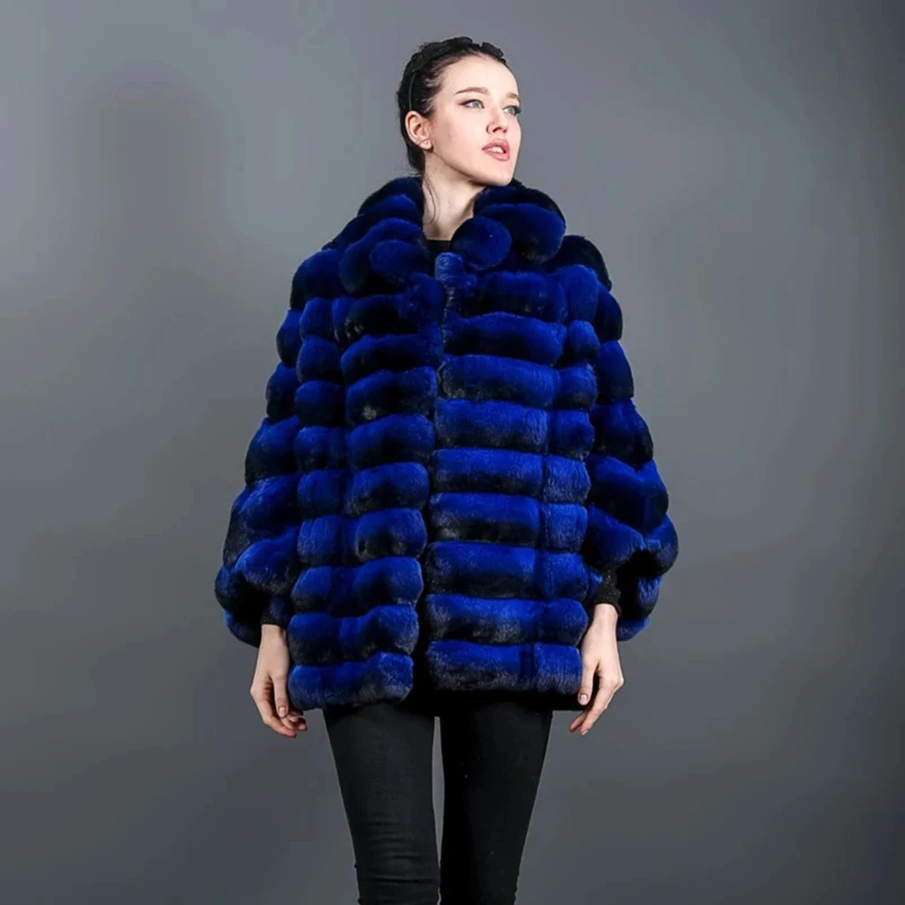 TOPFUR Natural Real Rex Rabbit Fur Coat Women Winter Luxury Fur Collar Jacket 2020 Thick Warm Fashion Chinchilla Fur Female