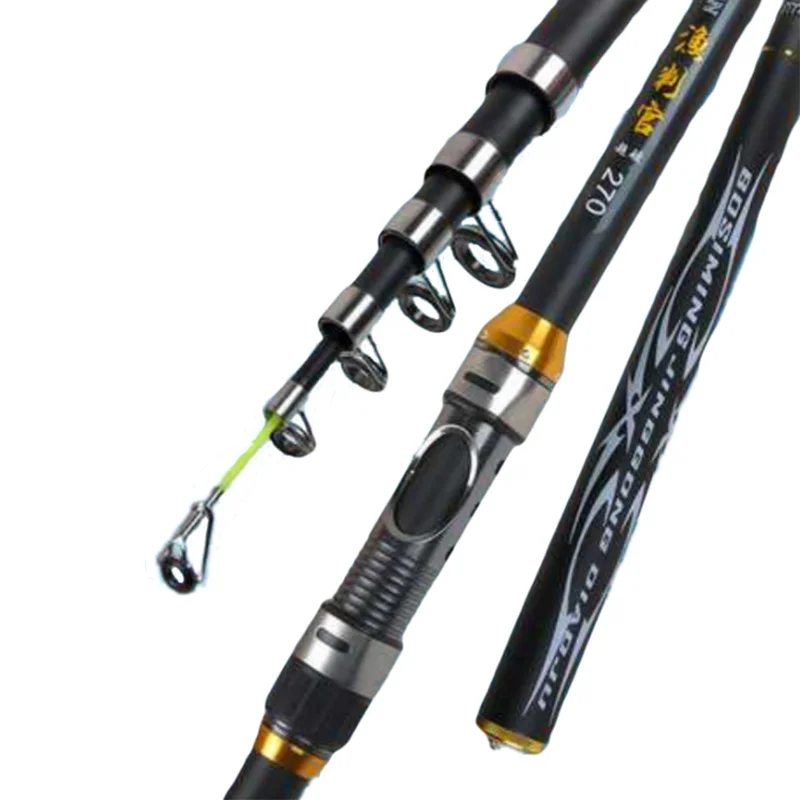 2.1m-3.6m Lure Weight Ultralight Fishing Rod Black Red FRP Travel Fish Rock Carp Feeder Rod Hard Stream Pole Portable Rod - Цвет: Черный