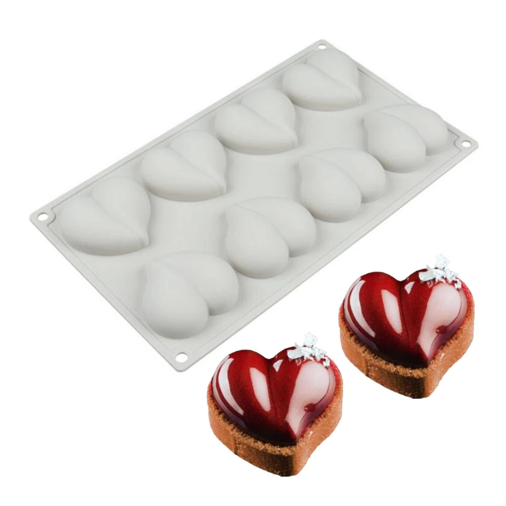 

8 Cells Love Heart Dessert Silicone Tart Molds for Halloween Cake Pudding Stuffing Decorating Tools Bakeware Baking Pastry Tool