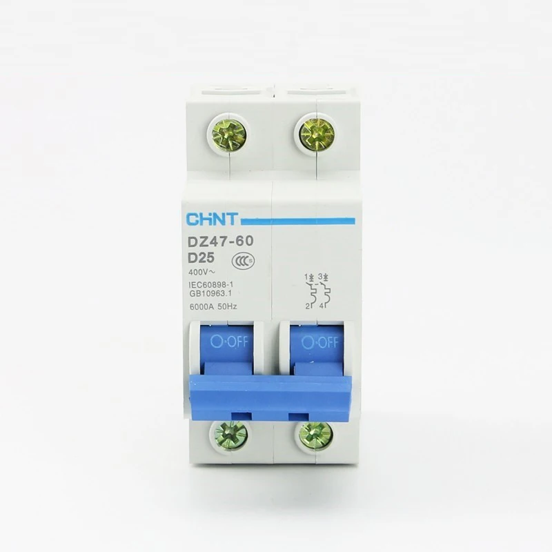 400V 10A 6000A Rail plomo ON OFF del interruptor de 2 polos del cortocircuito del interruptor 230V