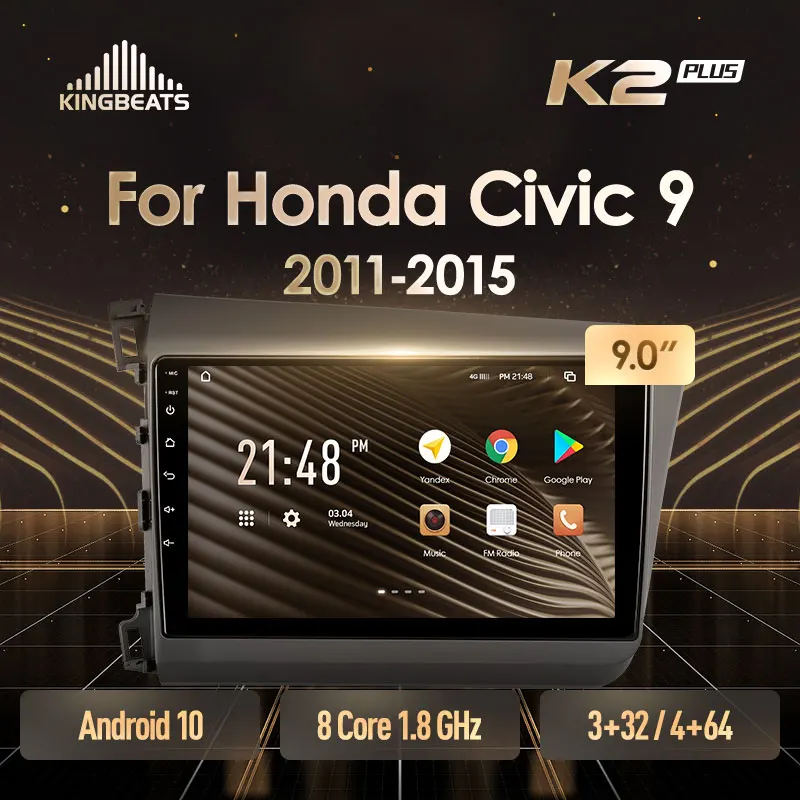 KingBeats штатное головное устройство For Honda Civic 9 FB FK FD 2011 2015 GPS Android 10 автомагнитола на