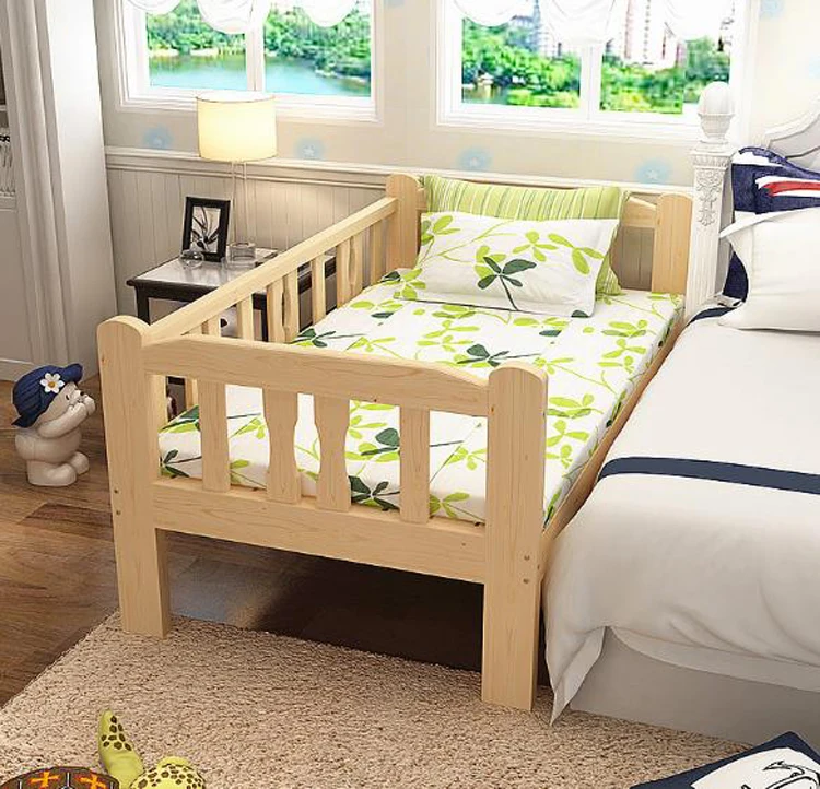 Твердая древесина детские кровати с двухсторонним движением носочки для новорожденных прикроватная одного расширение и комбинированная детская кровать