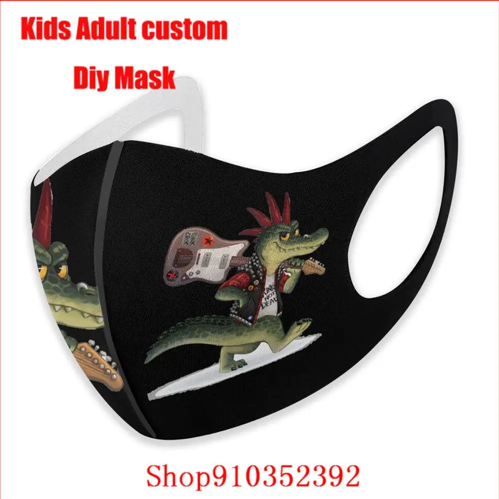 Панк крокса крокодил гитара Рок-н-ролл не мертвецы mascaras de tela lavable DIY маска защиты
