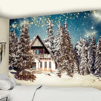 

Beautiful home Art Deco Wall Tapestry Christmas tree Bohemian decoration Hippie psychedelic Scene Travel mattress