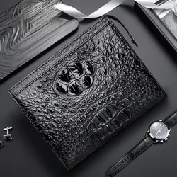 Alligator Skin Men's Business Briefcase Genuine Leather Large Capacity Envelope Bag High Quality Clip Bag Cozy Casual Clutch Bag