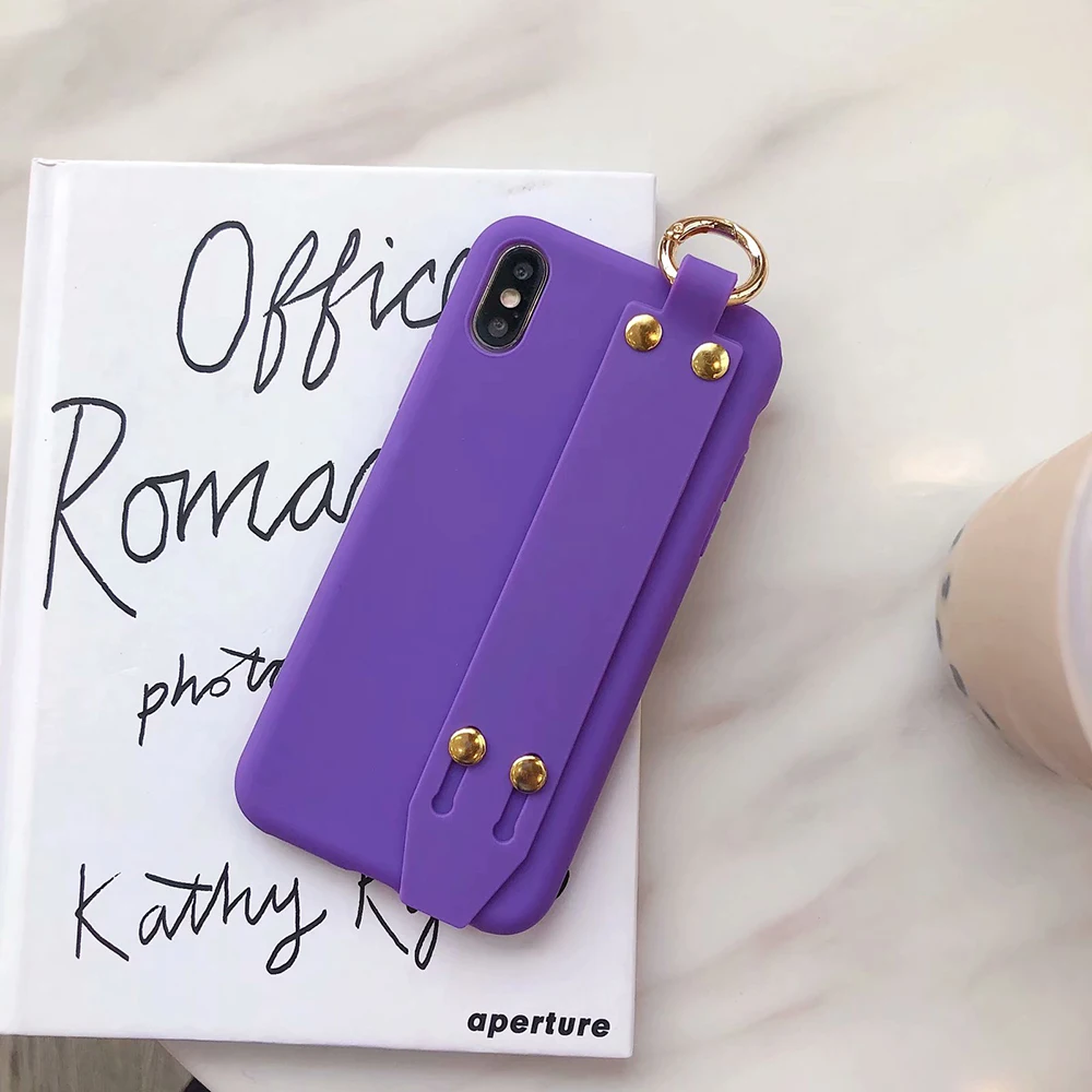 Purple TIKITAKA для iPhone 11 pro Max XR X XS Max 6 7 8 Plus, яркий цвет, ремешок на запястье, мягкий силиконовый защитный чехол для iPhone 11 - Цвет: Purple