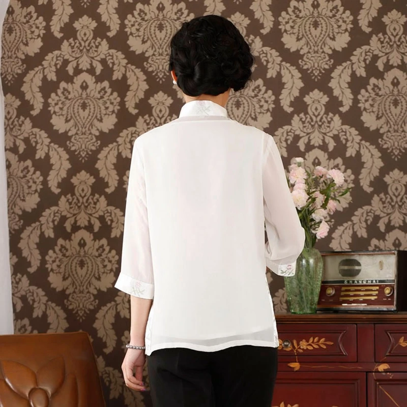 Mother loadedshirt белый Бутик Топ из двух частей Китайский с длинными рукавами вышивка летнее платье Улучшенный Тан костюм женская одежда